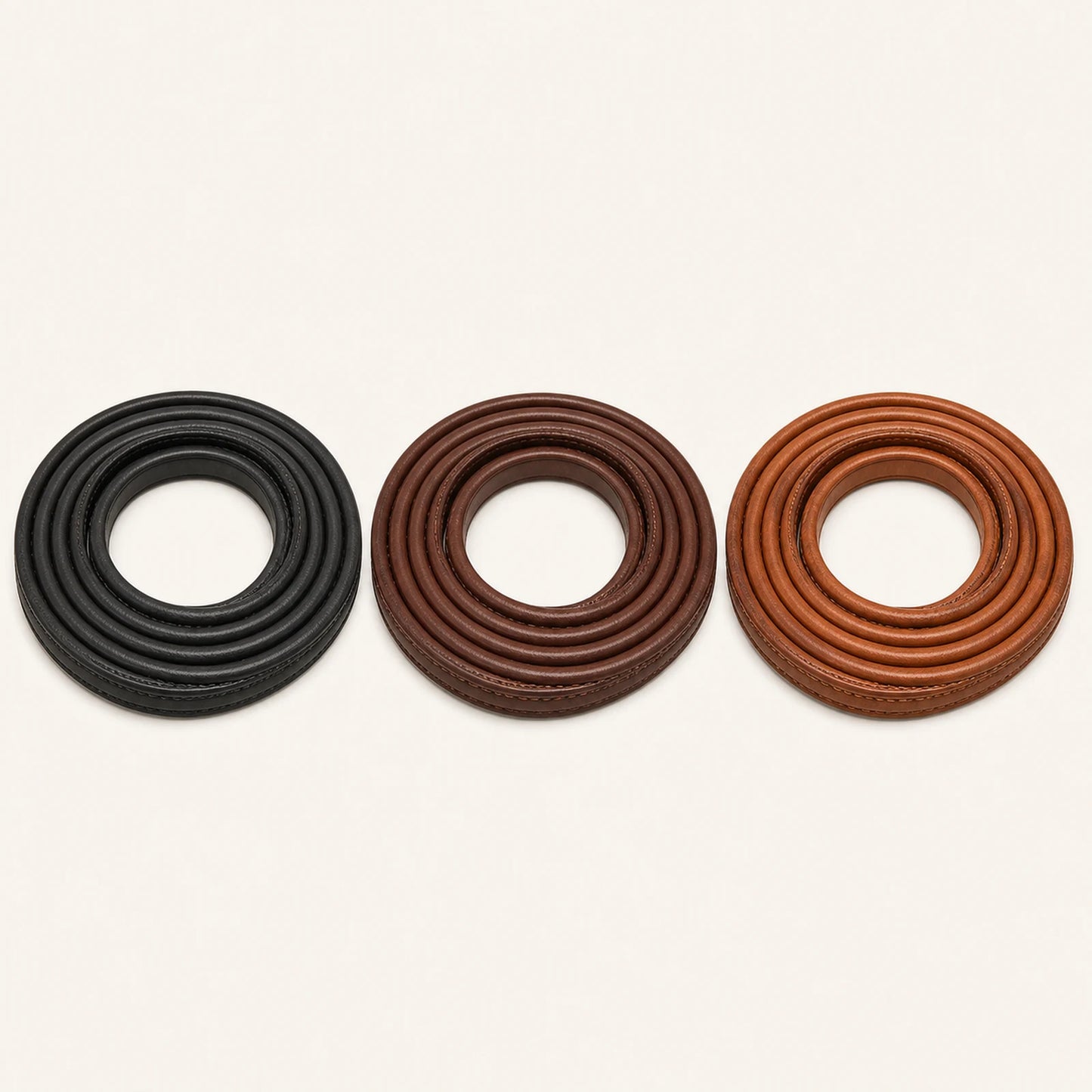 Black Havana brown and cognac leather horse rein color options