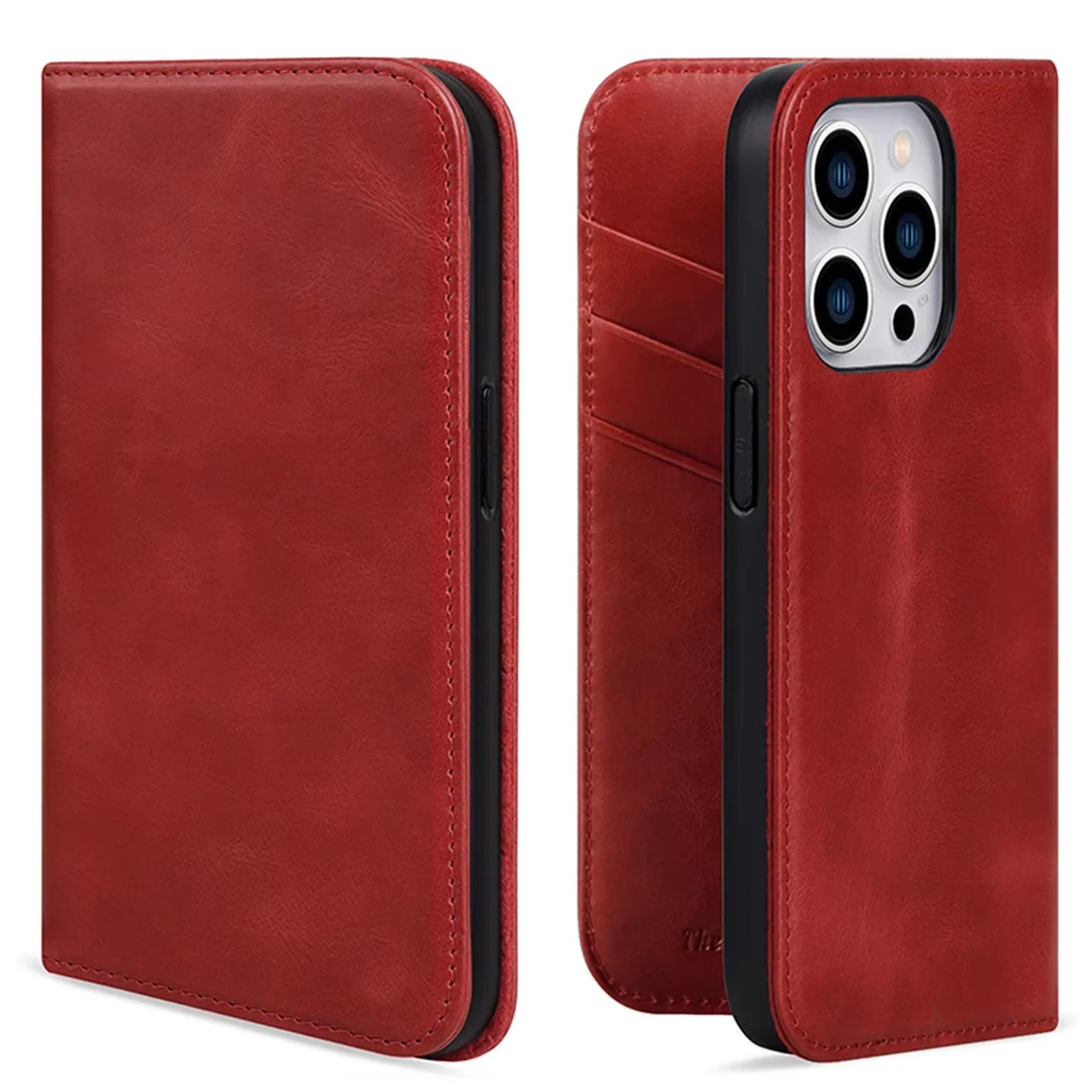 Genuine Leather Wallet Phone Case for iPhone 15 Series image 7