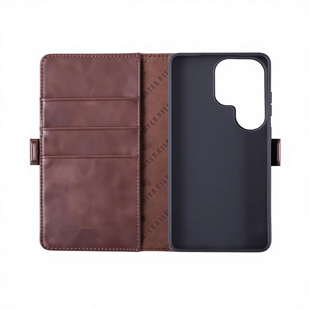 Genuine Leather Folio Wallet Phone Case for Samsung Galaxy S26 Series image 7
