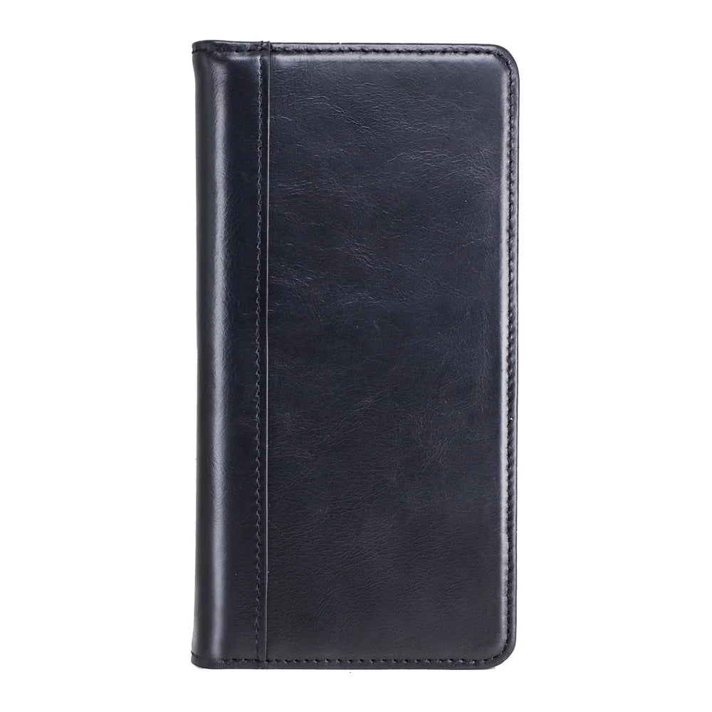 Black Genuine Leather Folio Wallet Phone Case for Sharp Aquos Series - image 7