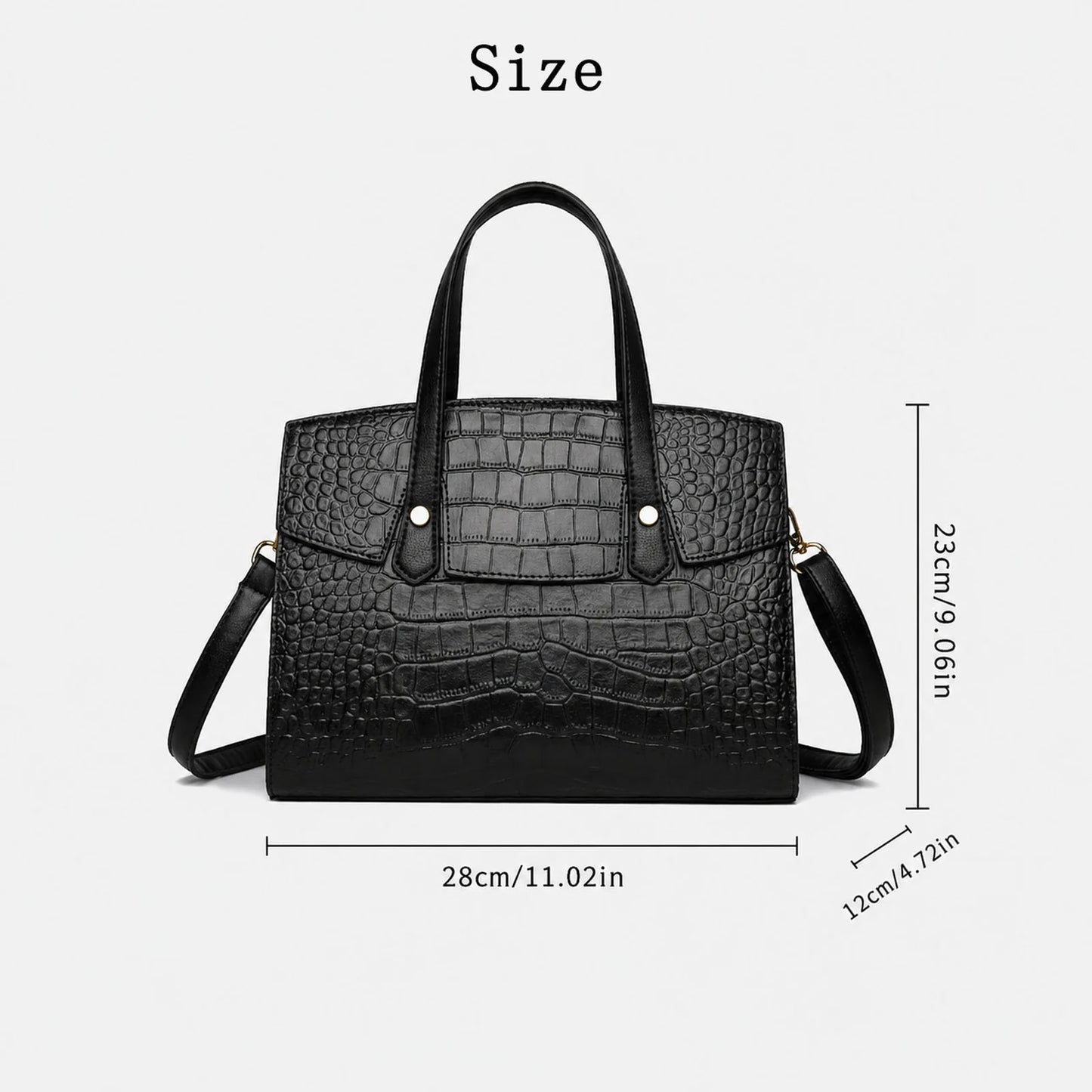 Crocodile-Embossed Structured Tote custom OEM reference YPJ&9125K1 - detail view