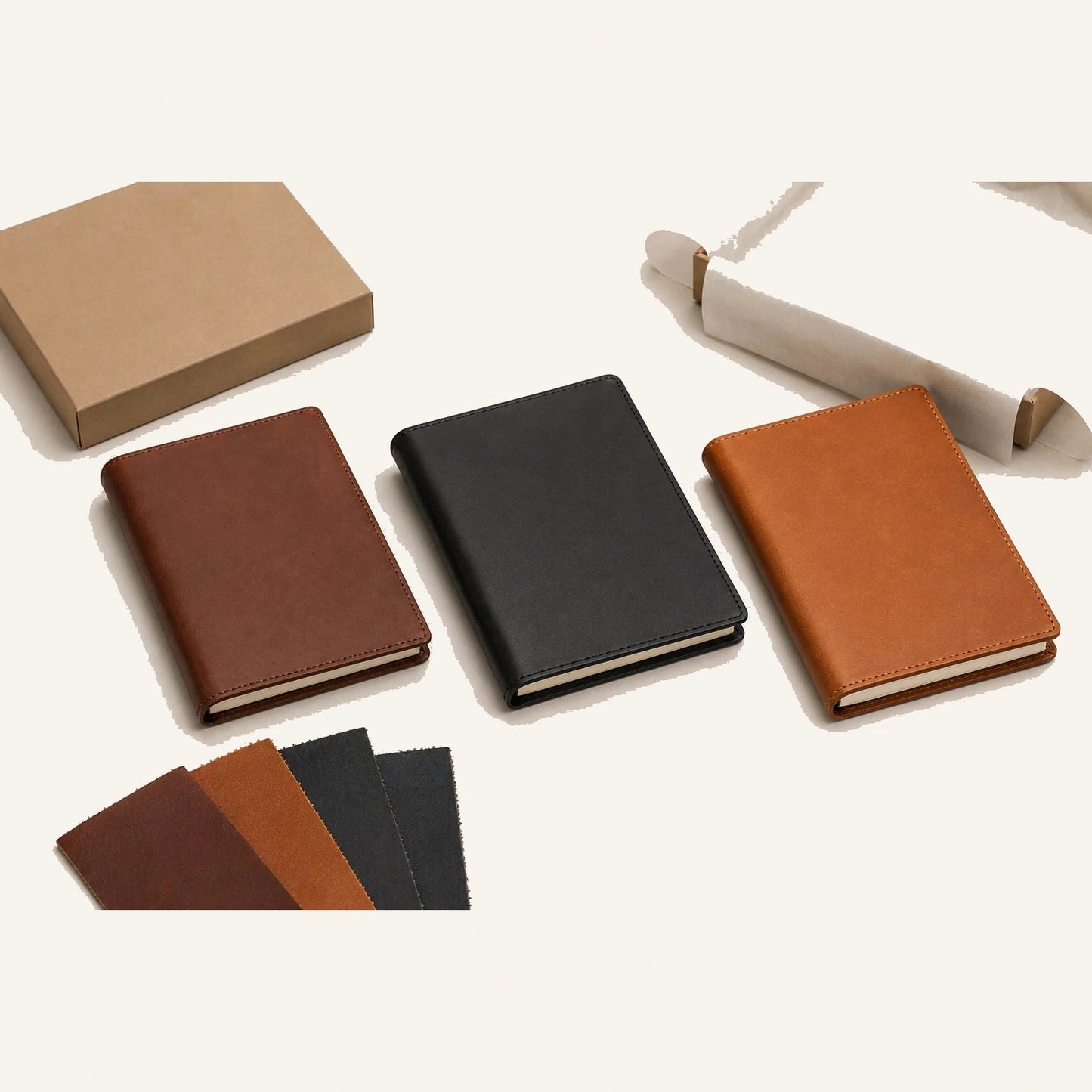 Leather journal notebook color and packaging options for wholesale customization