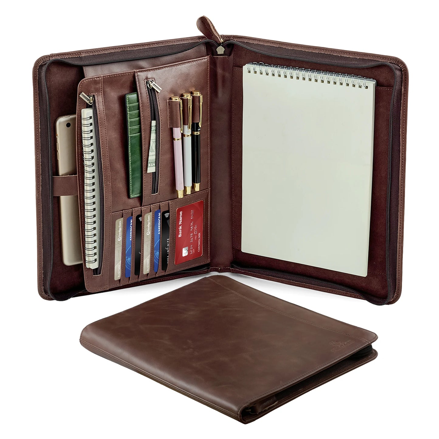 Leather Folio Folder - Crazy Horse and Oiled Wax Leather (Wholesale/OEM Manufacturer) - image 06
