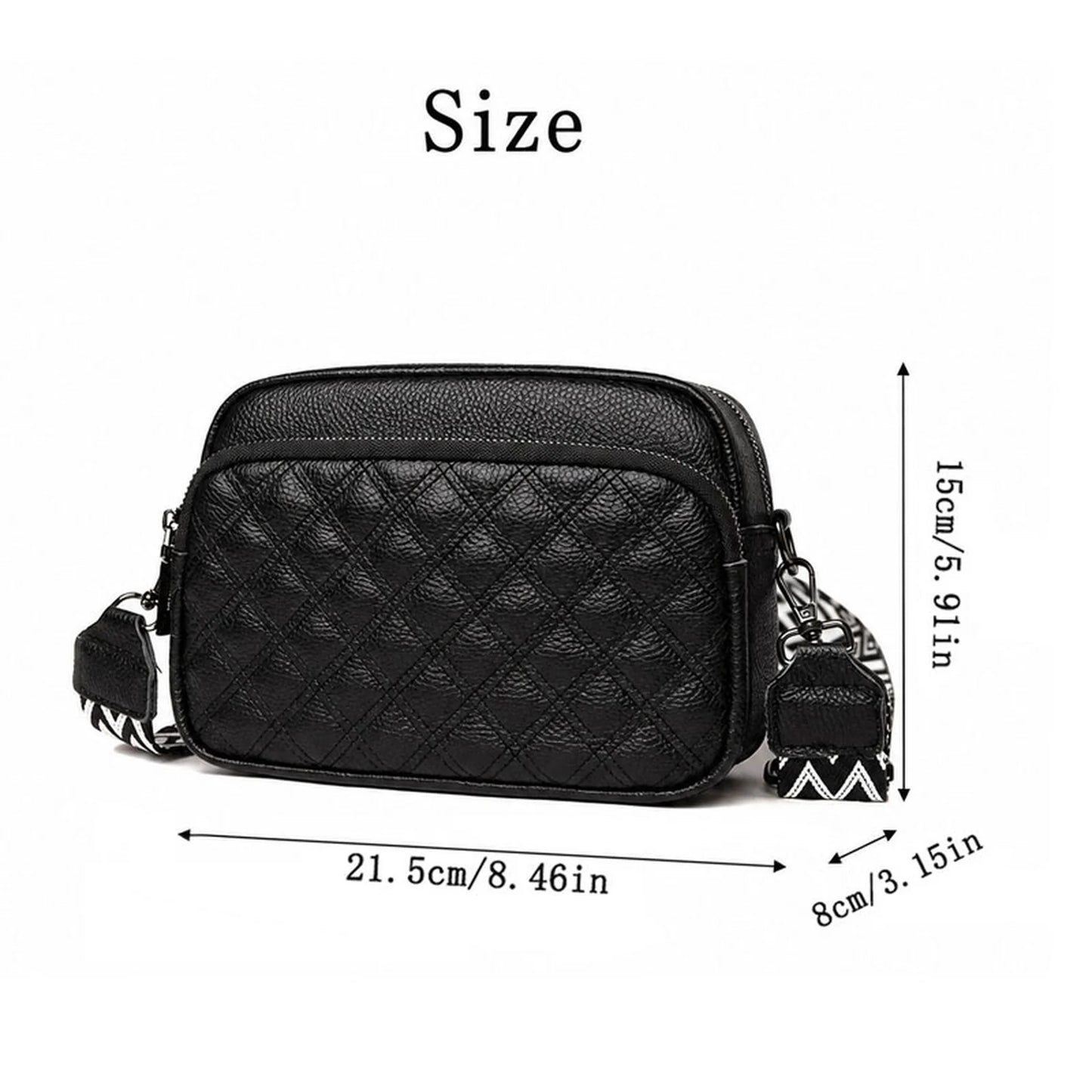 Quilted Wide-Strap Camera Bag custom OEM reference 1081 - detail view
