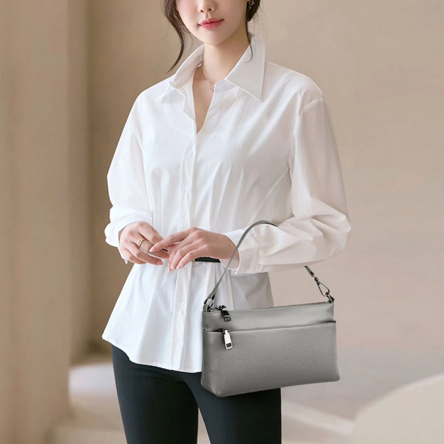 Triple-Zip Slim Crossbody Bag custom OEM reference 0112151 - detail view