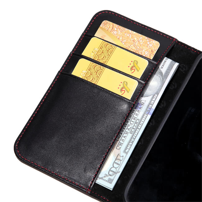 Aaronscase Genuine Leather iPhone 15 Flip Case with Card Holder (Wholesale / Manufacturer)