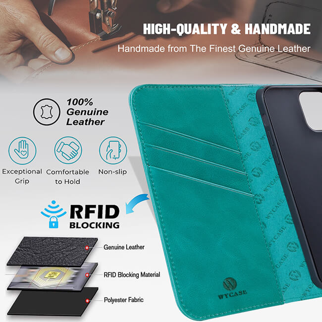 Aaronscase Genuine Leather iPhone 16 Case with Stand (Wholesale / Manufacturer)
