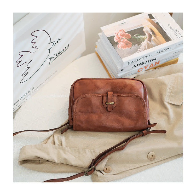 Small Genuine Leather Flap Crossbody Bag - image 7