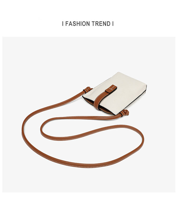Vertical Genuine Leather Phone Crossbody Bag - image 7