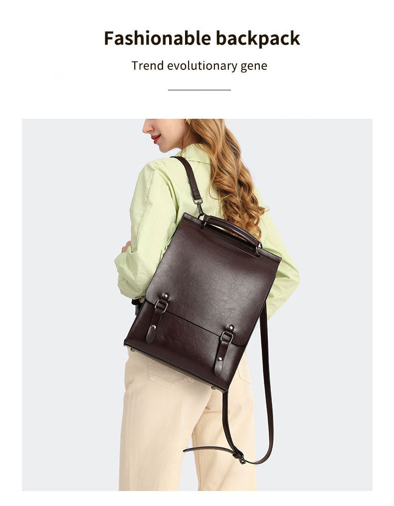 Vintage Genuine Leather Business Backpack - image 8