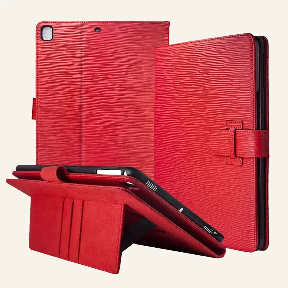 Genuine leather folio tablet stand case for iPad Air