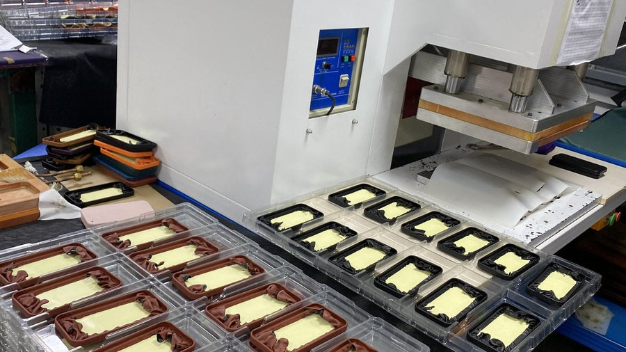 Press machine and production tooling for custom leather goods manufacturing