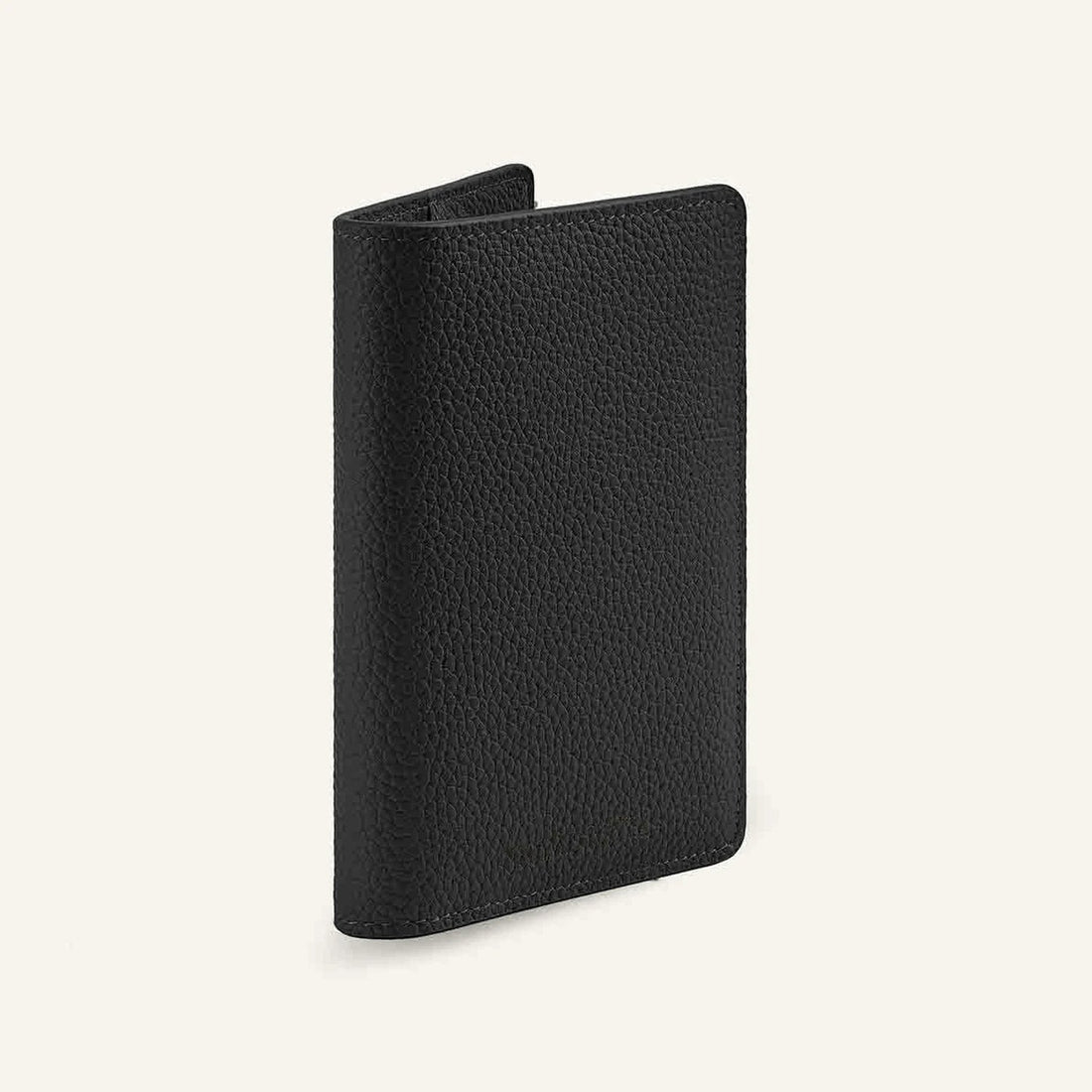 Black pebbled leather passport holder for wholesale specification review