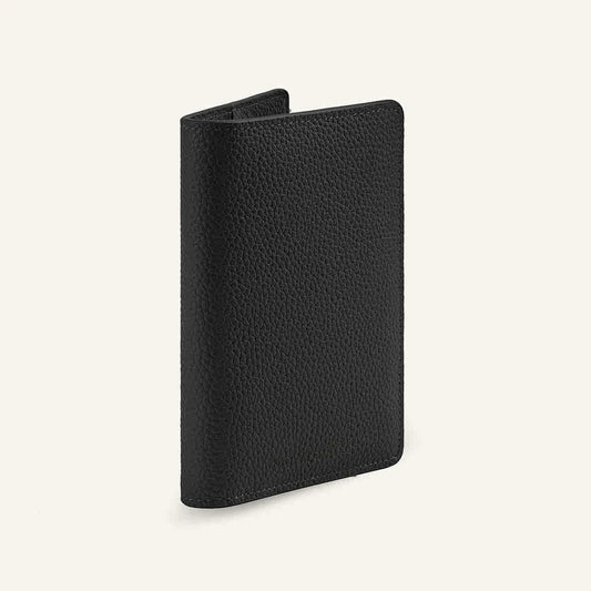 Black pebbled leather passport holder for wholesale specification review
