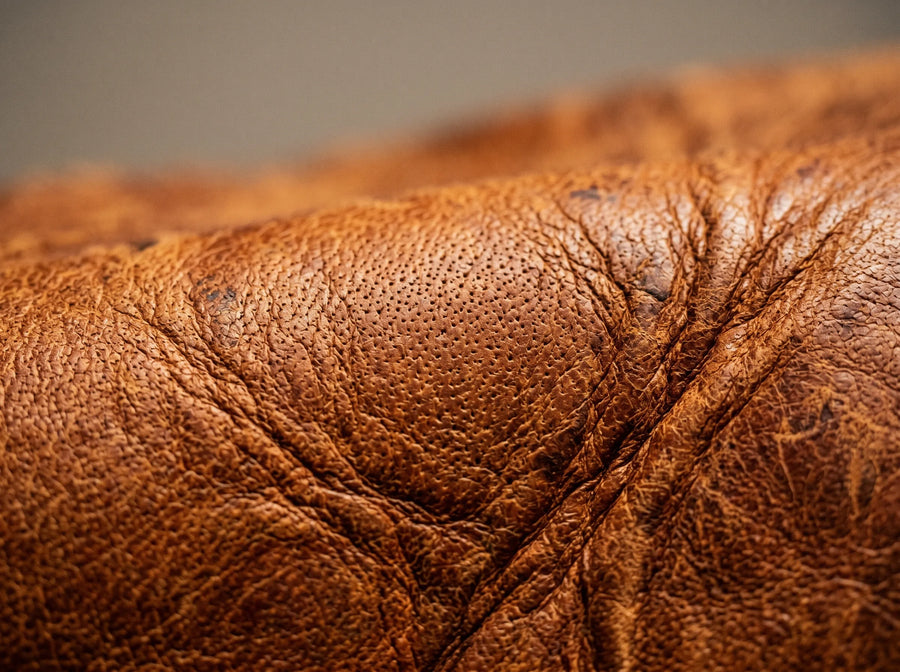 Saddle tan Nappa leather for custom leather goods manufacturing
