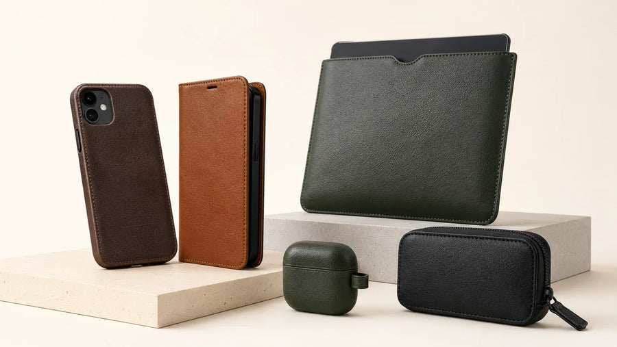Tech and digital leather case manufacturing range