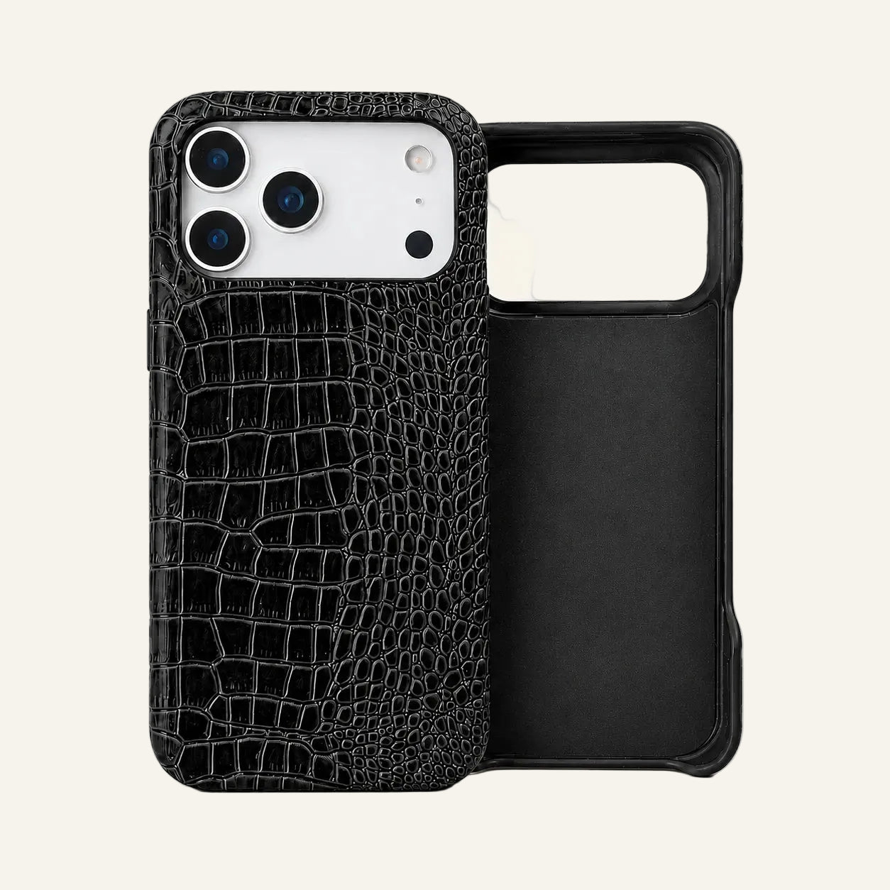 cuir véritable Alligator fin coque téléphone pour iPhone 17 série (Fabricant gros/OEM)