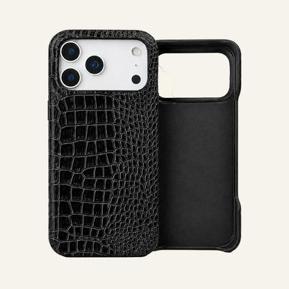 cuir véritable Alligator fin coque téléphone pour iPhone 17 série (Fabricant gros/OEM)