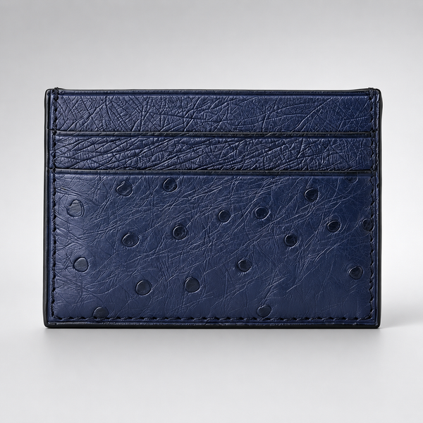 Genuine Leather Ostrich Pattern Card Holder (Wholesale/OEM Manufacturer)
