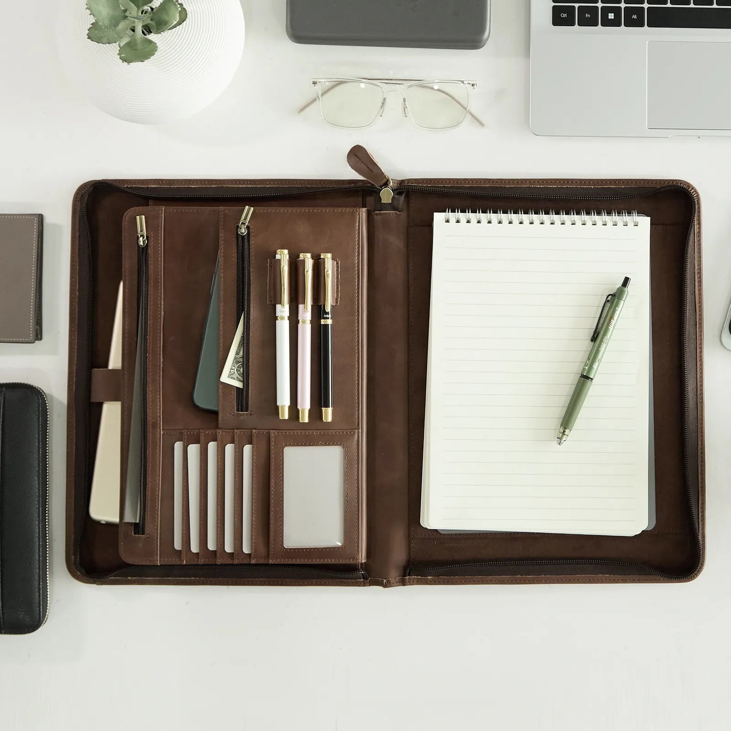Custom Oil-wax leather Folio Folder (Wholesale/OEM Manufacturer)