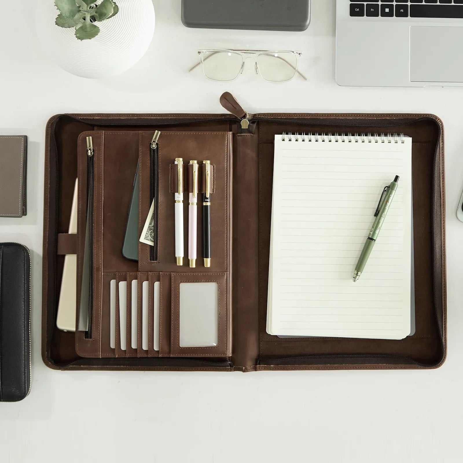 Custom Oil-wax leather Folio Folder (Wholesale/OEM Manufacturer)