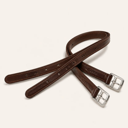 Leather stirrup leathers shown from an alternate studio angle