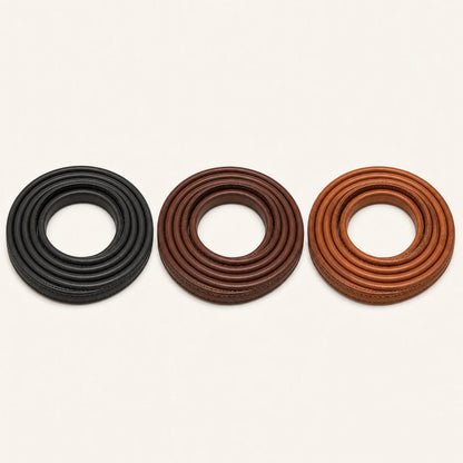 Black Havana brown and cognac leather horse rein color options