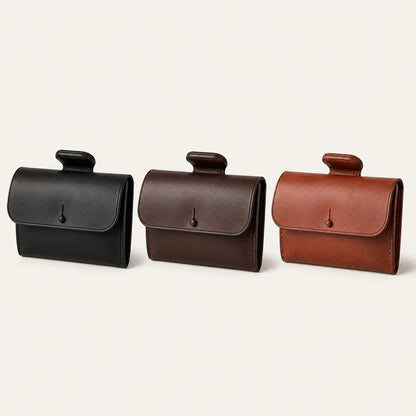 Black Havana brown and cognac leather saddle pommel bag color options