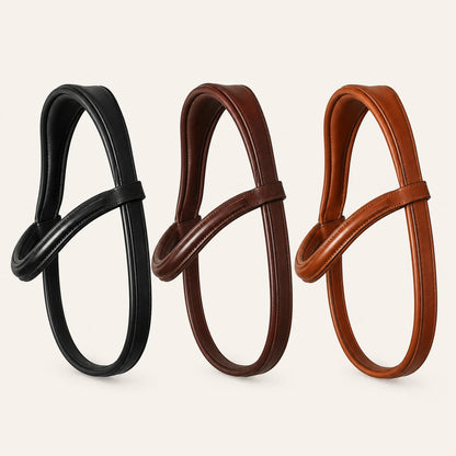 Black Havana brown and cognac padded bridle leather color options