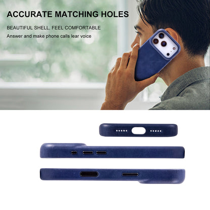 Wholesale Blue Genuine Leather Phone Case for iPhone 17 Pro Max OEM Manufacturer