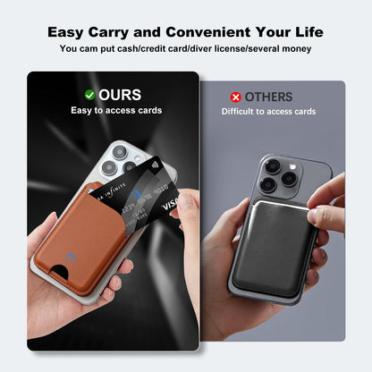 Wholesale PU Leather Magsafe Bifold Magnetic Card Holder Wallet with Phone Stand OEM Manufacturer