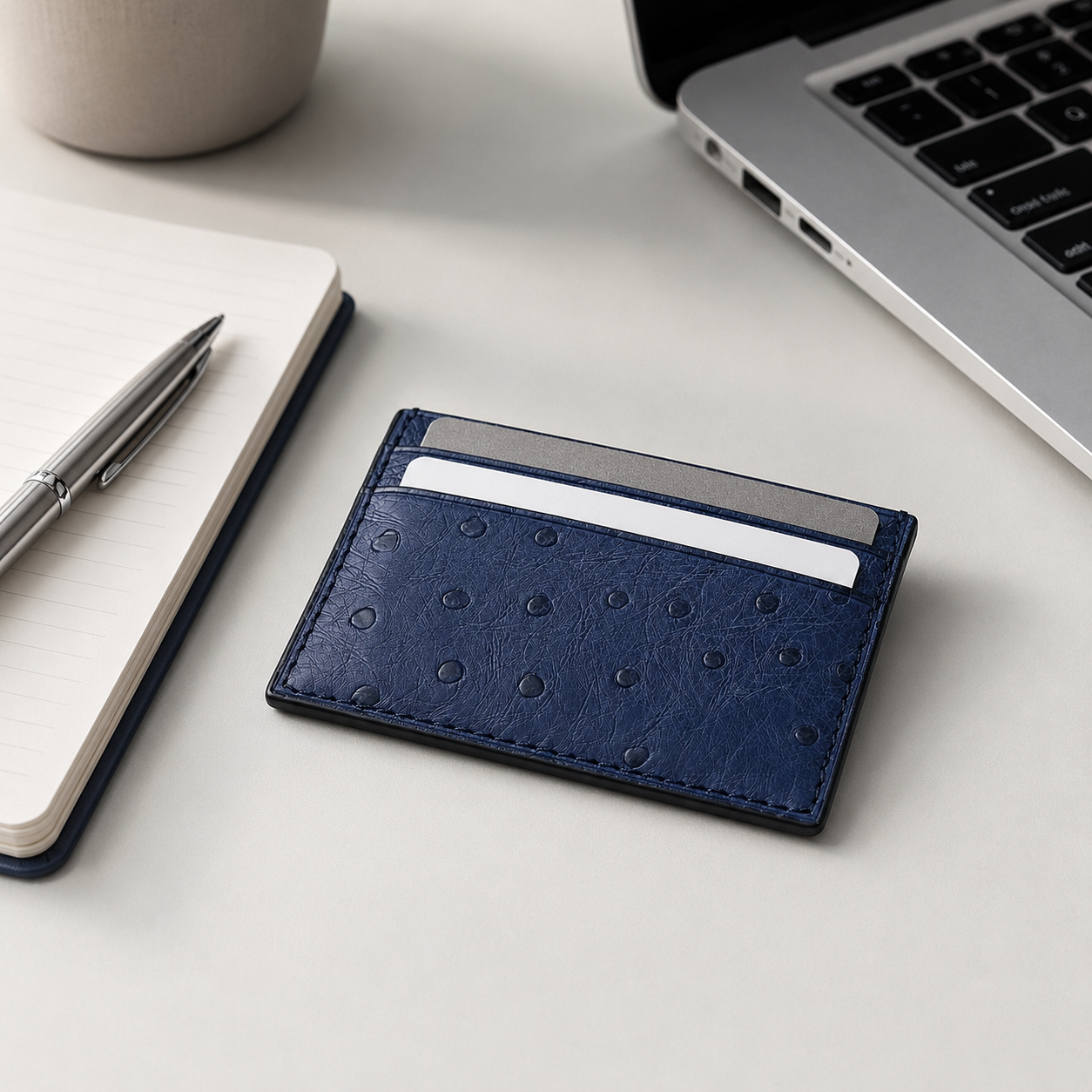 Genuine Leather Ostrich Pattern Card Holder (Wholesale/OEM Manufacturer)