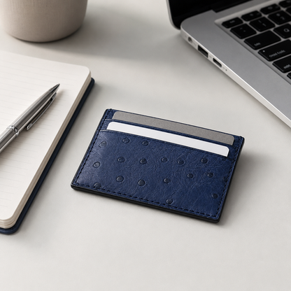 Genuine Leather Ostrich Pattern Card Holder (Wholesale/OEM Manufacturer)