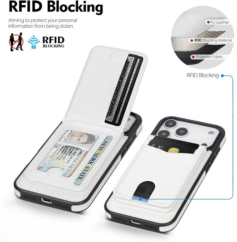 Genuine Leather RFID Wallet Phone Case for iPhone 17 Series - image 2