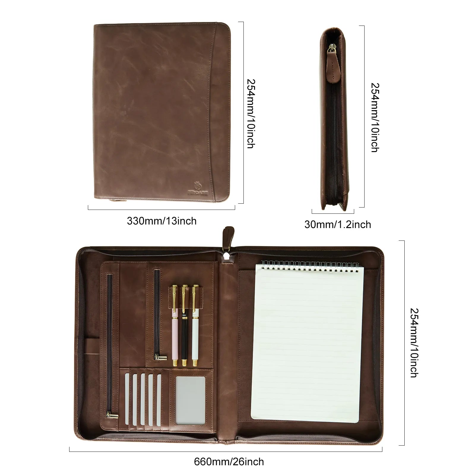 Custom Oil-wax leather Folio Folder (Wholesale/OEM Manufacturer)