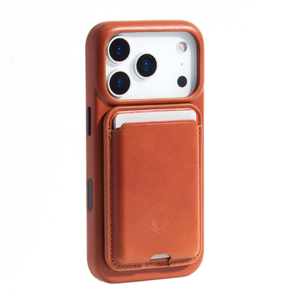 Aaronscase Genuine Leather 2-in-1 Detachable MagSafe Wallet Case (Wholesale/Manufacturer)