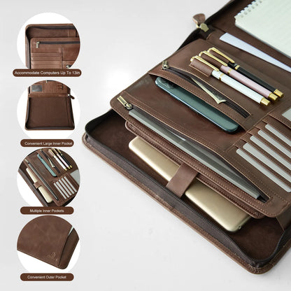 Custom Oil-wax leather Folio Folder (Wholesale/OEM Manufacturer)