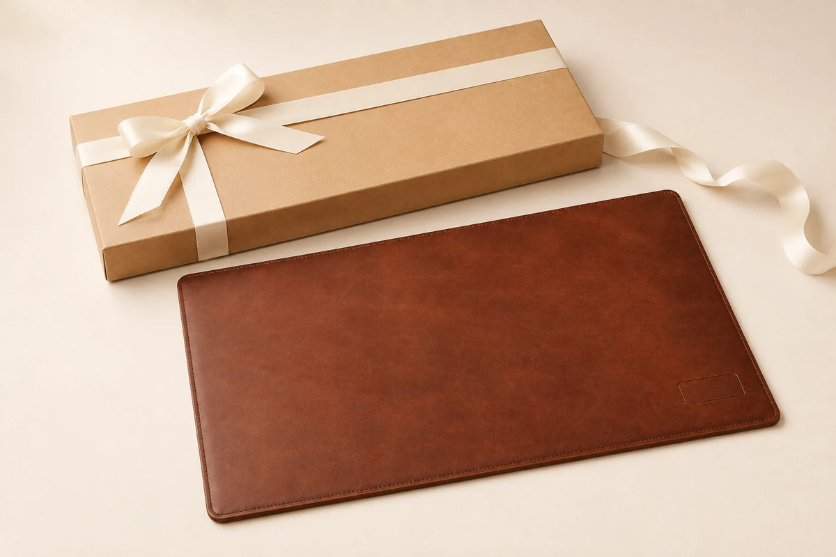 Desk Pad de Couro Personalizado com Área para Logotipo — OEM Personalizado