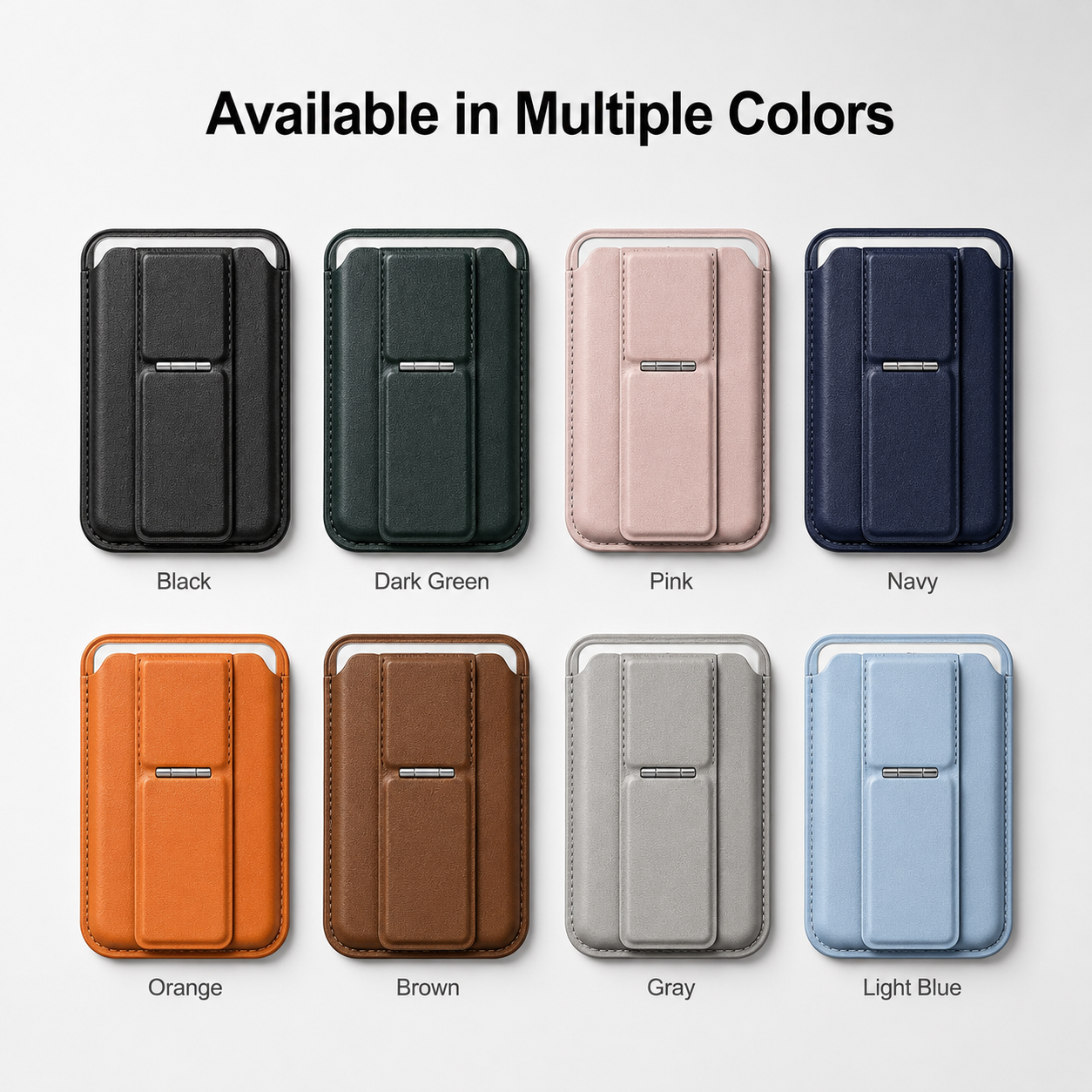 Wholesale PU Leather Magsafe Card Holder with Magnetic Phone Stand Custom Logo Manufacturer