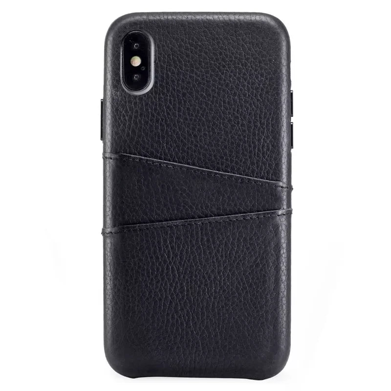 Top-Grain Leather Slim Wallet Phone Case for Customizable Device Models image 7