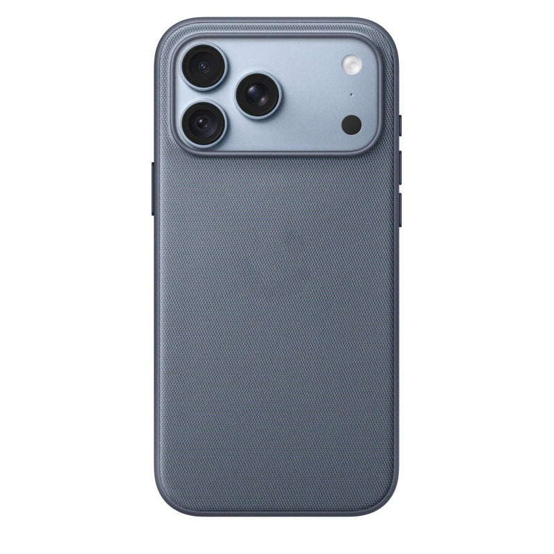 Chambray-blue woven-fabric phone-case style reference with original product marking.