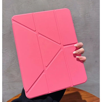 Closed pink folding front cover of the glitter tablet case; shared style-reference image