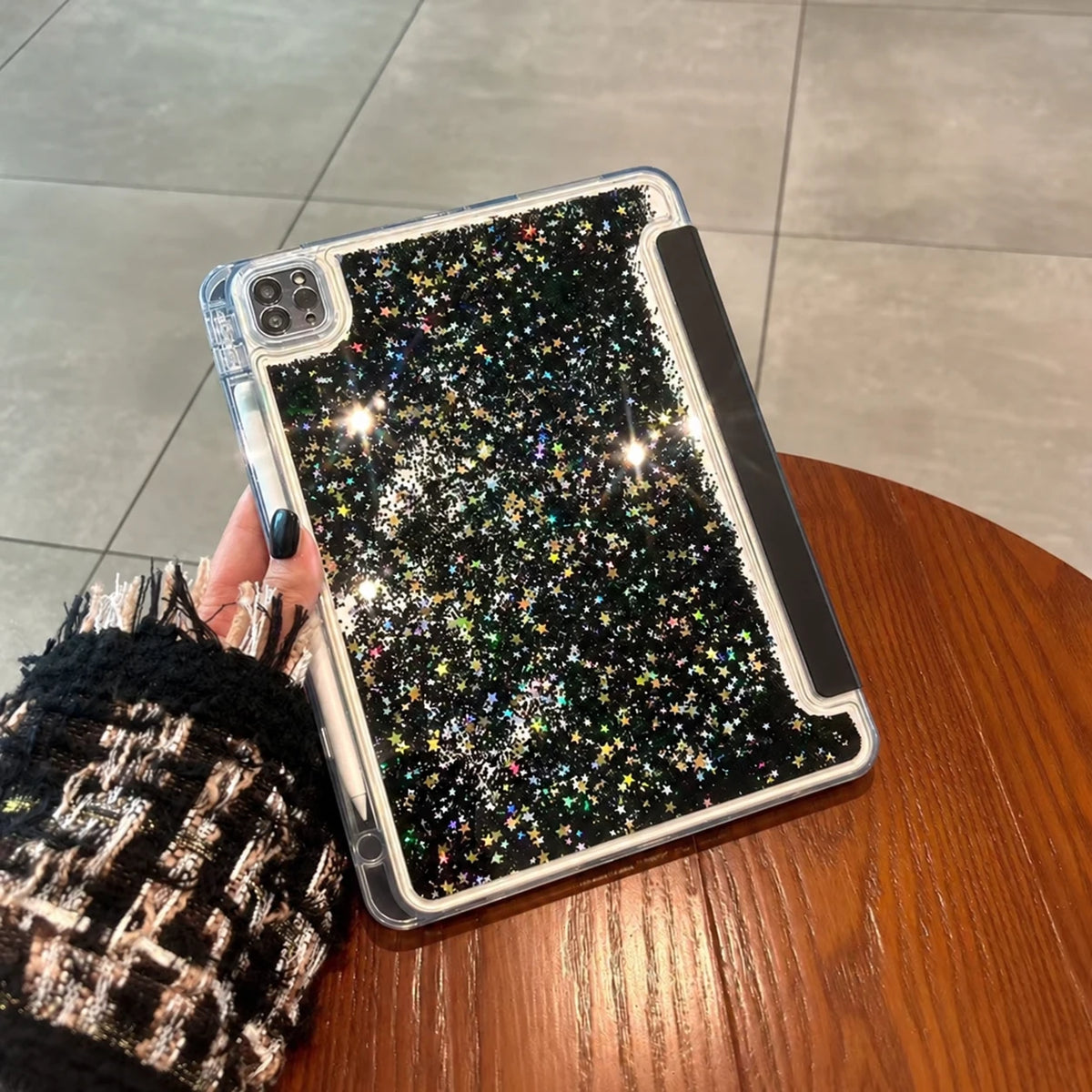 Glitter Black stock product style reference; device openings may differ by model