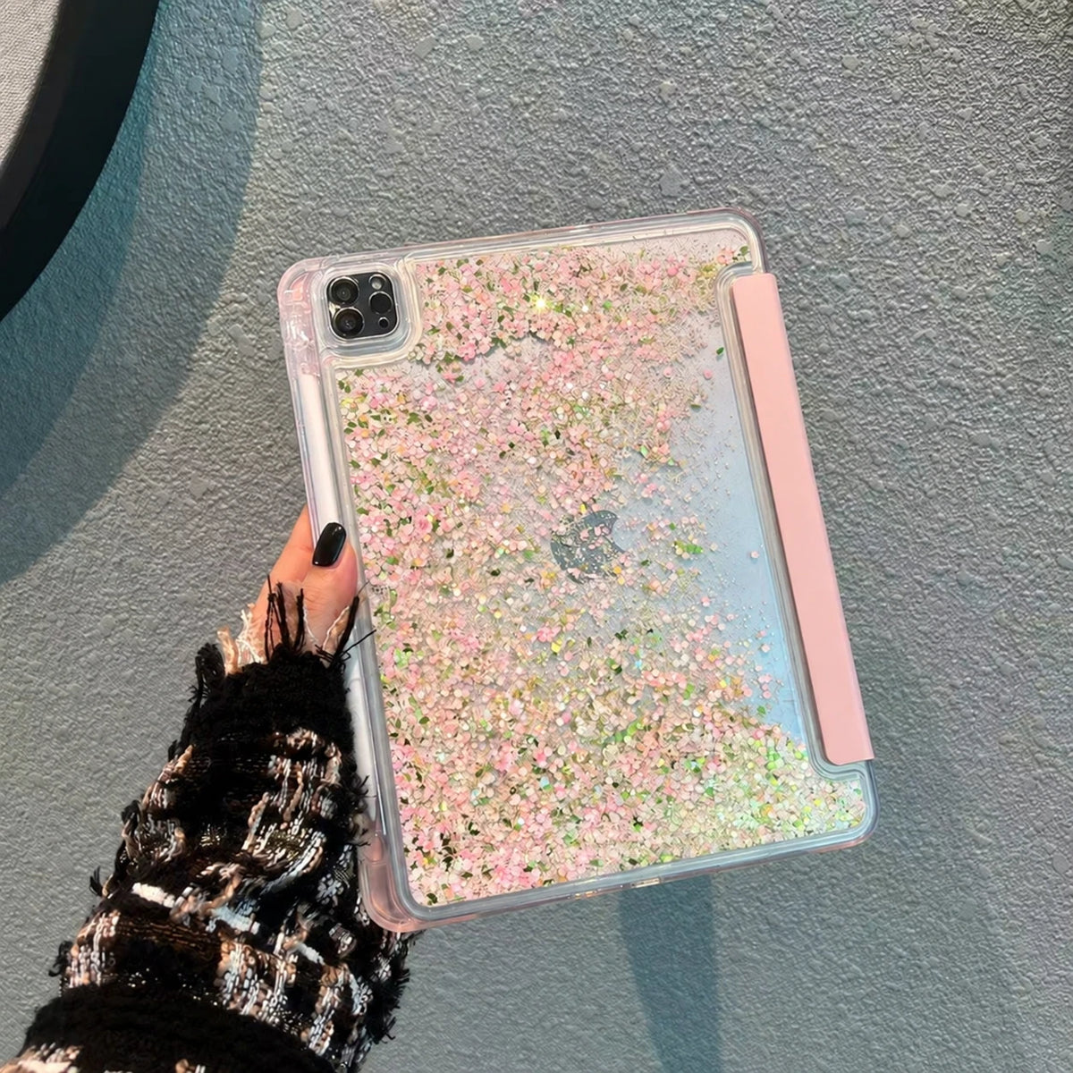 Glitter Cherry Blossom Pink stock product style reference; device openings may differ by model