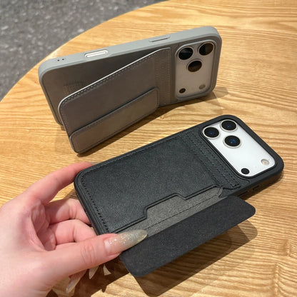 Rear card-holder opening and stand positions of the phone-case design.