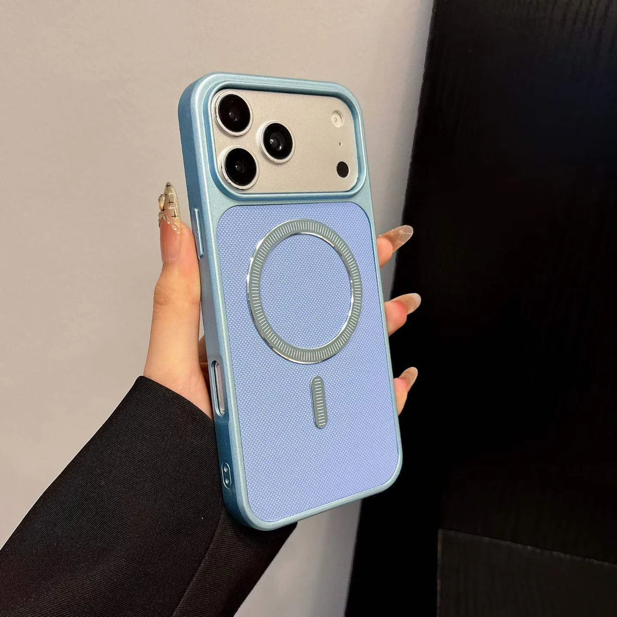 Light-blue textured TPU case shown as a shared gallery reference.