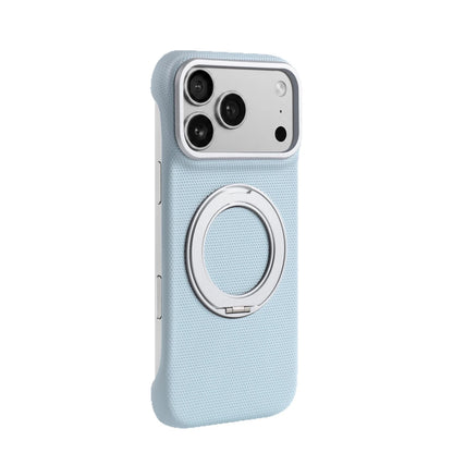 Light-blue phone-case style reference with the rear ring stand closed.