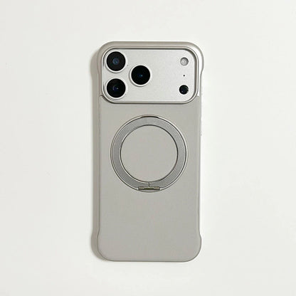 Silver-tone frameless phone-back style reference on a display phone.