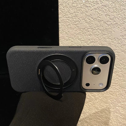 Black phone case shown in a landscape support position.