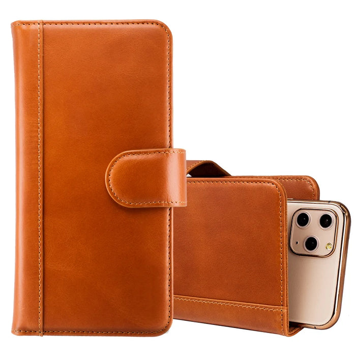 Natural Leather Shockproof Phone Case for iPhone 16 Series - image 1